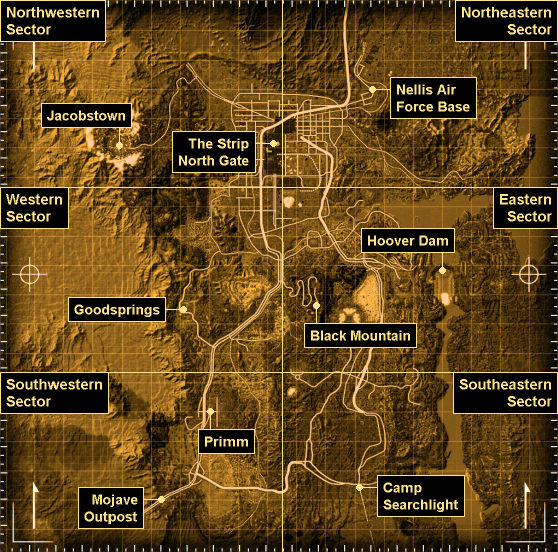 Segment B, World map - Fallout: New Vegas Game Guide